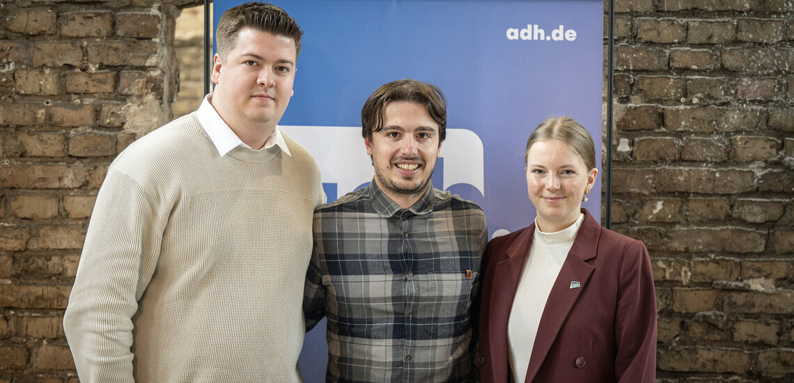 Dis studentischen Vorstandsmitglieder Paul Nentwig, Hendrik Fliegel und Svea Thamsen; Foto: Bernd Wannenmacher